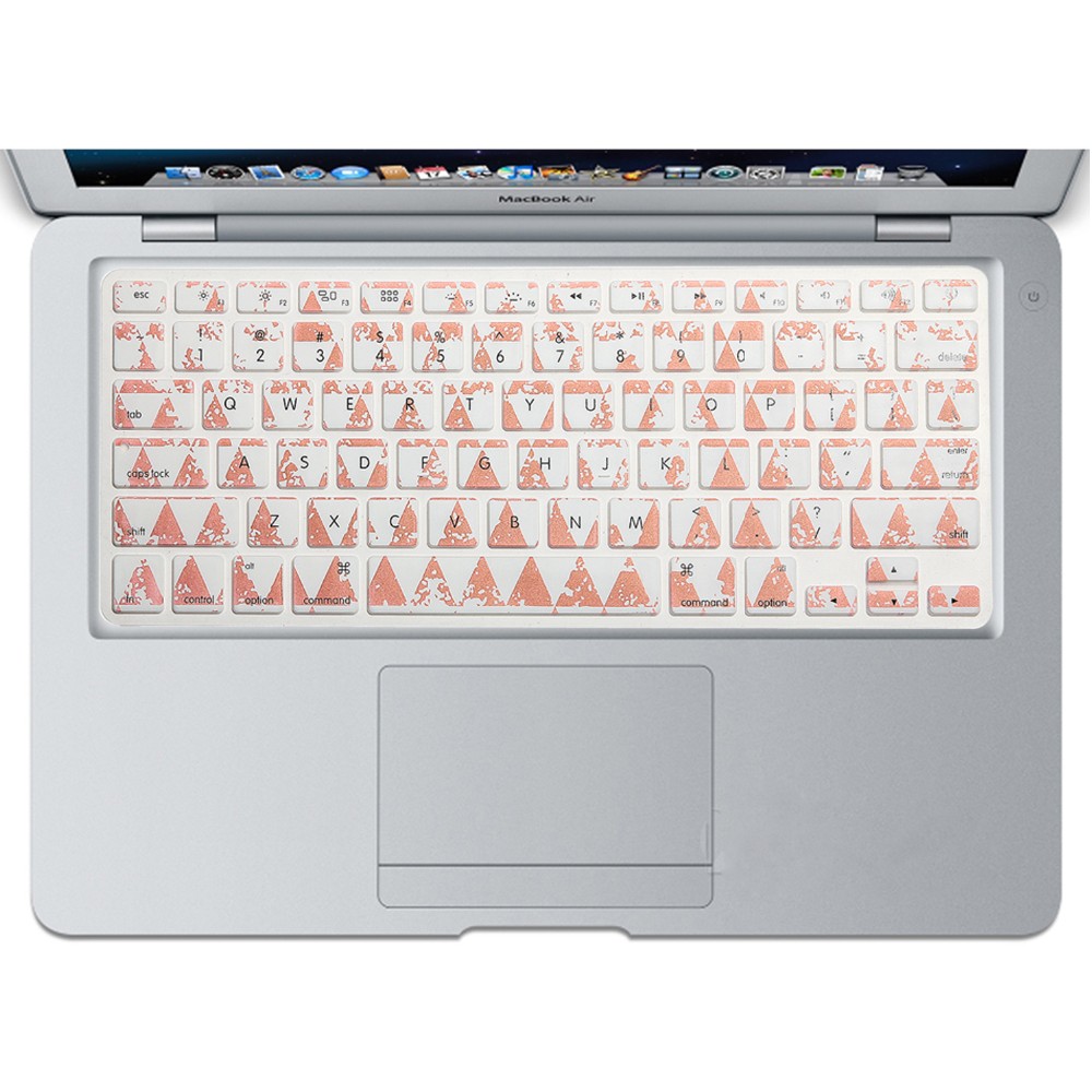 US Version Rose Gold Triangle Pattern Silicone Keyboard Skin Cover for Macbook air 13 pro 13 15 17 retina, keyboard Protector